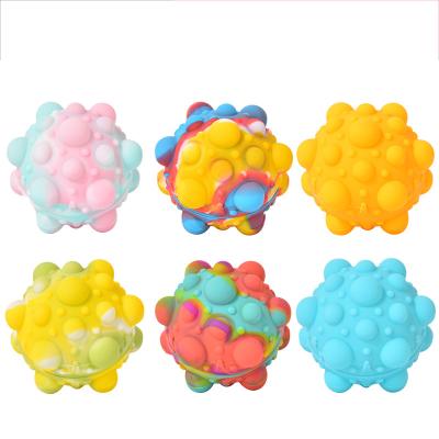 China New Style Push Bubble Squeeze Ball Squeeze Kid Toy FN1010 3D Luminous Ball Educational Cartoon Funny Toy Sensory Stress Relief Ball for sale