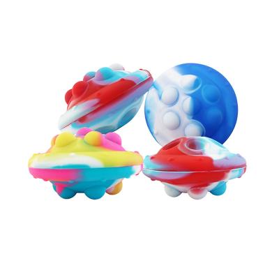 China Relieve Kids Silicone Ball Duct Bubble Push Push Press 3D New Pinch Stress FN1098 Moving Person Cool UFO Toys Educational Toy LED Light for sale