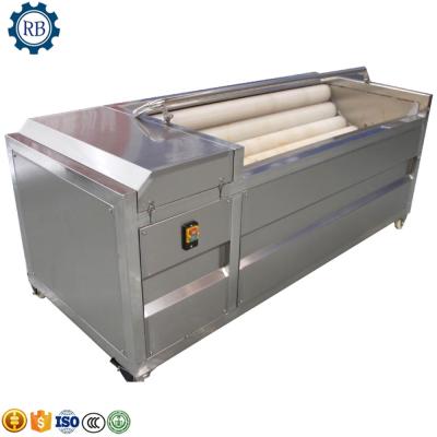 China Fruit processing plant stainless steel seal sprayer machine ginger taro washing machine brush vegetable peeling machine for sale