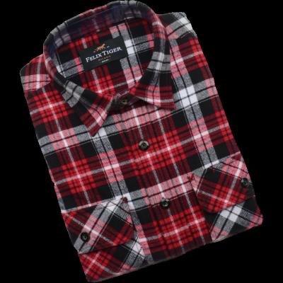 China Long Sleeve Two Button Pockets Regular Fit Plaid Flannel Worker Anti-Pilling Men's Casual Shirt for sale