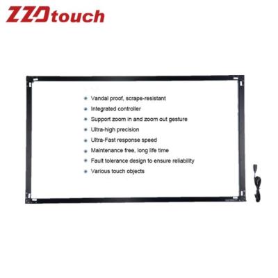 China ZZDtouch Aluminum Alloy View 86 Inch 10 Point Touch Dustproof IR Infrared Multi Touch Screen Frame For TV Monitor for sale