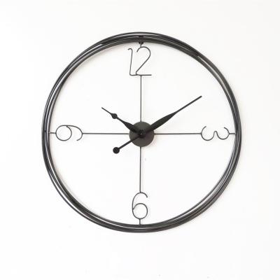 China 100% Handmade Smart Home Design Metal Wall Clock Decoration Iron Black Modern Simple Creative Wall Clocks for sale