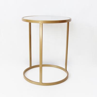 China Glass Table (Other) Smart Home Gold Iron Glass Tea Table Modern Adjustable Cafe Side Table for sale