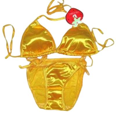 China Custom Antibacterial Swimsuit Shiny Triangle Women Bikini Beach Wear Sexy Two Piece Set Swimwear Old) ( for sale