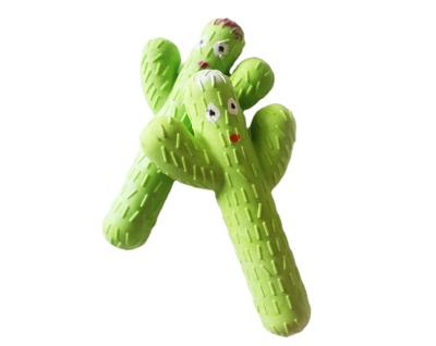 China Viable TPR Foam Dog Cat Food Attractant Toy Cactus Shape Chicken Flavor Chew Toys for sale