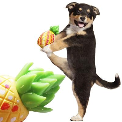 China Sustainable TPR Foam Dog Cat Food Attractant Toy Pineapple Shape Chew Toy For Pets Who Dont Like Toys for sale