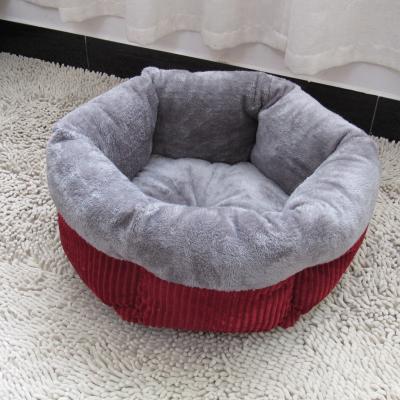 China Custom Luxury Stocked PP Cotton Corduroy Dog Sleep Bed For Pets Wholesale 2022 for sale