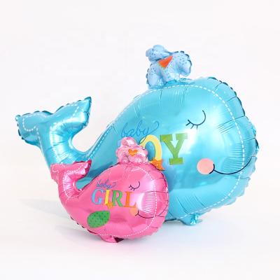 China Baby Boy Toy Baby Whale Foil Balloon/Birthday Decoration Kids Balloon For Baby Shower Party Decorations for sale