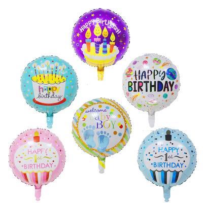 China Custom Happy Birthday /WeddingParty/Birthday Decor Balloons Round 18inch Foil Balloon For Kids Birthday Party Globos De Aluminio for sale