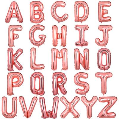 China Factory Direct Sale 16inch Alphabet Letter Foil Balloons Decor Supplier/Brithday /WeddingParty Gifts Gold/Silver/Red/Chinese Pink/Blue Colors for sale