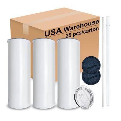 China USA Warehouse 20oz Sublimation Blanks Tumbler Stainless Steel Double Wall Coffee Cup Viable Insulated Tumbler for sale