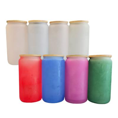 China Modern IN STOCK 16oz Cold Stock Color Change Mug Sublimation Tumbler USA Warehouse Sublimation Glass Water Bottle for sale