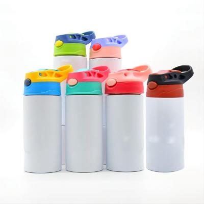 China 360ml 12oz Double Viable Insulated Stainless Steel Kids Flip Top Tumbler Child Sublimation Upright Empty Sippy Water Bottle for sale