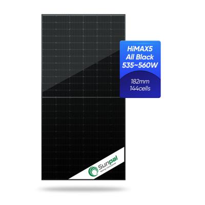 China Solar Home System Sunpal All Black Monocrystalline 535W 540W 545W 550W Glass Solar Paneles Solares Chinos Precio for sale