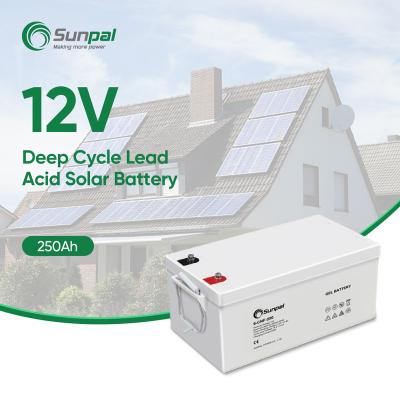 China Long Cycle Life Sunpal 10Kwh 100Ah 150Ah 200Ah 250Ah Lead-Acid Battery 12V Europe Standard Wholesale Price for sale