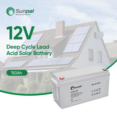 China Long Cycle Life Sunpal 100Ah 150Ah 200Ah Solar Storage 12V Battery For Home Solar System for sale