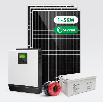 China Home Sunpal Panels Kits Hybrid 3Kw 4Kw 5Kw Complete Set For Home Solar Energy System 220V for sale