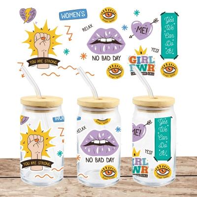 China DTF Waterproof UV Mug Wraps For Tumblers Sticker UV Transfer Custom Designs For Cup Coffee Mugs Self Adhesive Stickers for sale