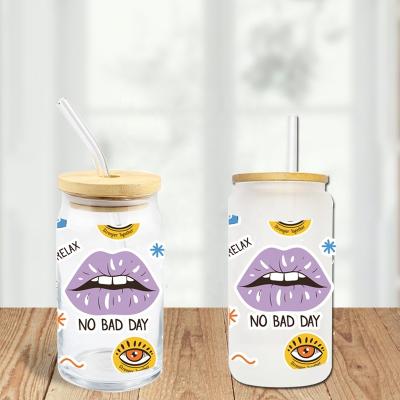 China Custom Printing Cold Cup DTF Tumblers UV Waterproof Sticker Transfer Label Packaging Fashion Cold Wrap Transfers Easy Skin for sale