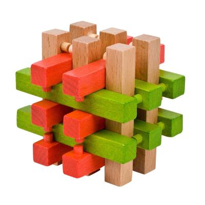 China Brain Teasing Wooden Lock Toy Set For Kids Adult Educational DIY Puzzle Kongming for sale