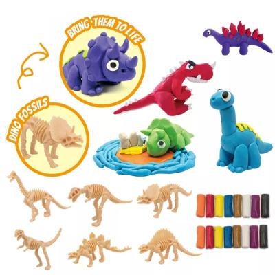 China Amazon 3D Animal /Plastic Educational Toys DIY Clay Puzzle Dinosaur Modeling Flour Clay for sale