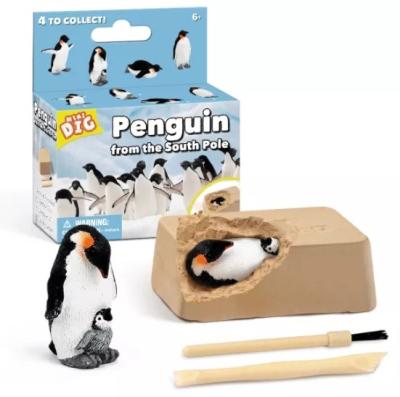 China DIY Digging Toys Wholesale Children Digging Plaster Block Toys Penguin Skeleton Animals Mini Digging Toys for sale