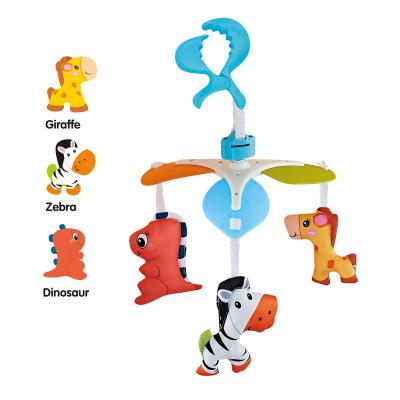 China Soft Cute Cartoon Animal Bed Wind Chime Baby Toy Plush Crib Trailer Hanging Hanging Toy for sale