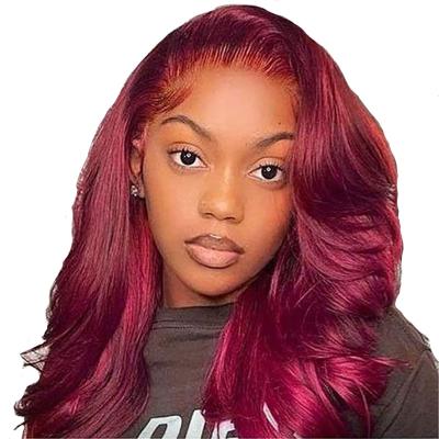 China Wholesale HD 5x5 Body Wave Hair Wigs 360 Full Density 100% Human Hair Red Wave Lace Wig Silky Straight 180% Lace Red For Women for sale