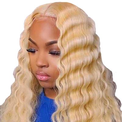 China Cheapest Jerry Curl Wholesale 613 HD Full Lace Wig 4x4 Human Hair 100% Lace Front Wig Deep Wave Wig 100% for sale