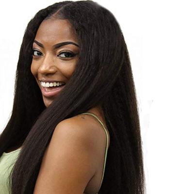 China Yaki 4x4 Cuticle Aligned Curly Gs Straight Seller Yaki Pre Plucked Brazilian Lace Front Wig Free Shipping 100%Natural Virgin Hair for sale