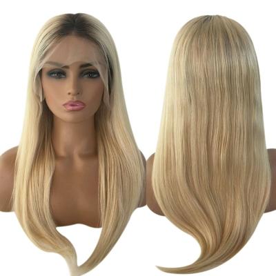 China Wholesale 150% Density Straight Honey Blonde Platinum 613 Straight Transparent Swiss Lace Wigs 13*4 Frontal Wigs With Baby Hair for sale