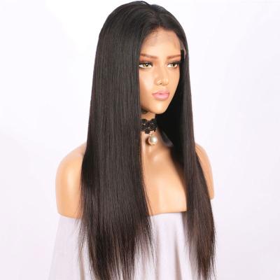 China Natural Straight Lace Front Human Hair Afro Wig Preplucked Glueless HD 13*4 13*6 360 Weaves And Wigs For Black Women for sale