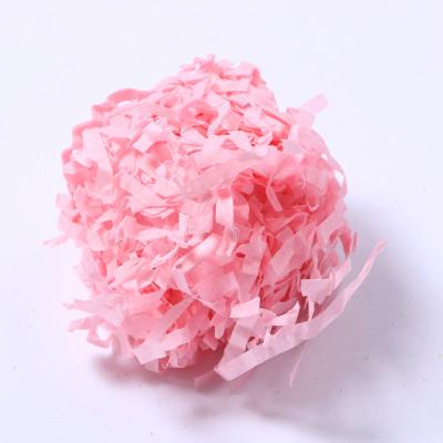 China Various Pink Colors Greaseproof Crinkle Cut Shred Tissue Paper Package Filler for sale