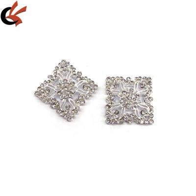 China Small Square Crystal 2cm Rhinestone Brooches Bows For Wedding Invitation Bouquet Decoration for sale