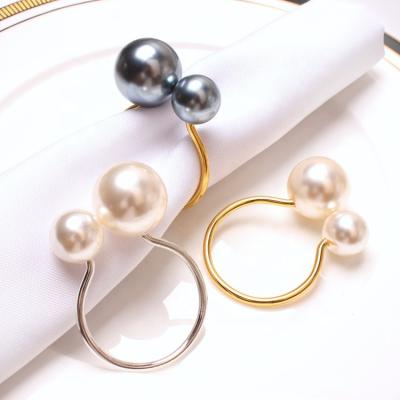 China Napkin Ring Wedding Sustainable Pearl Napkin Ring Decor High Quality Wholesale for sale