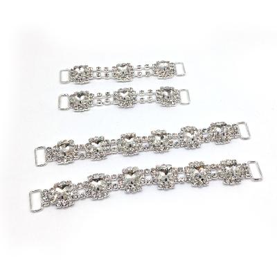 China Eco-friendly diamante glass silver setting fashion bikini connector crystal connector for swimwear suite for sale