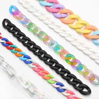 China Eco-friendly Wholesale Fashion Handmade Accessories Multi Color Bikini Connectors Plastic Bags Shoes Buckle Chain for sale