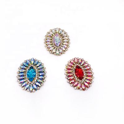 China Flatback Charm Sew On Rhinestone Applique Patch For Bridal Sash Dress Decoration for sale