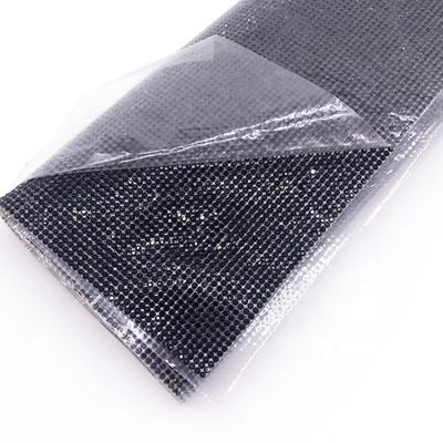 China Hot Fix 2mm Rhinestone Flatback Glass Mesh Trim Crystal Fabric Sheet Rhinestone Applique for Clothing Jewelry Crafts for sale