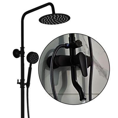 China Popular Selling High Quality Black Thermostatic Faucets Bathroom Rainfall Shower Set for sale