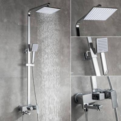 China Thermostatic faucets straining product 304 fallstainless steel column bathroom shower sets for sale