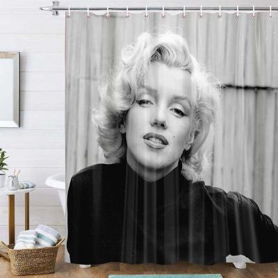 China Viable Fine Polyester Marilyn Monroe Hot Sale Creative Custom Made Quality 3d Digital Printing Shower Curtain Sets for sale