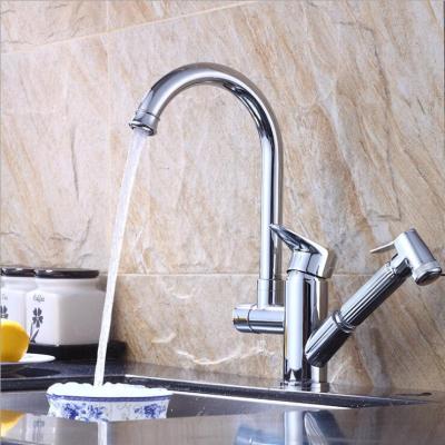 China Metered Faucets Double Handle Kitchen Faucet for sale