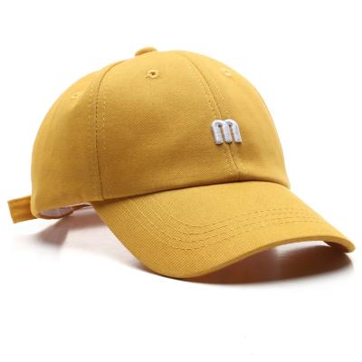 China 6-Panel Hat Summer Korean Simple Sunscreen Spring Breathable Trucker Hat M Letter Embroidery Baseball Cap for sale