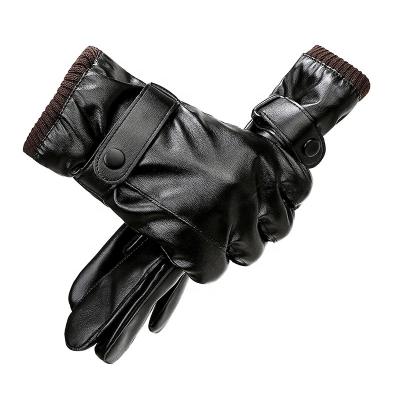 China Fleece and Touch Screen Winter Thick Warm Waterproof Travel Ski Leather Gloves BT-1824 for sale