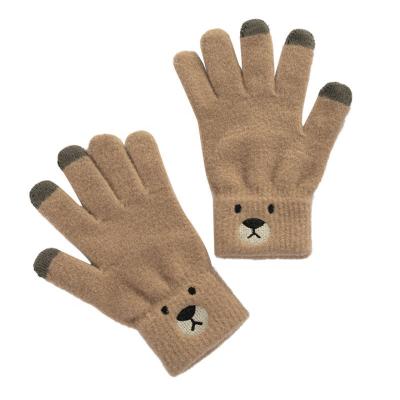 China Bear Five Finger Gloves Winter Touch Screen Korean Cute Woolen Cartoon Knitted Warm Gloves BT-1824 for sale