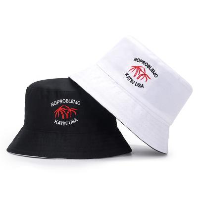 China Fashion Double Side Embroidered Words Fisherman Hat Cute Summer Bucket Hats For Women for sale