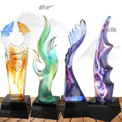 China Custom Glass Laser Crystal Trophy Award Crystal Glass Awards Trophies Europe High Grade Shape White K9 Trophy Crystal 3d for sale