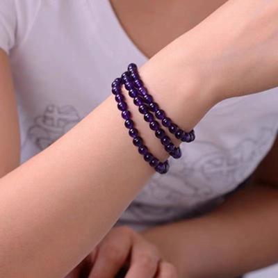 China Colorful Jewelry Beads Uruguay Amethyst Bracelet Loose Beads Round Hand Three Series, High Quality Finish Crystal Factory Direct Wholesale for sale