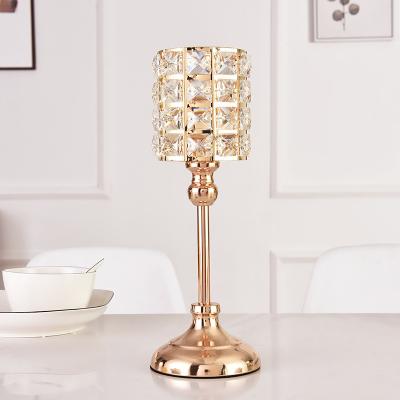 China European-style golden crystal light of wrought iron candle holder wedding candle ornaments home decoration candle holder home accessories for sale